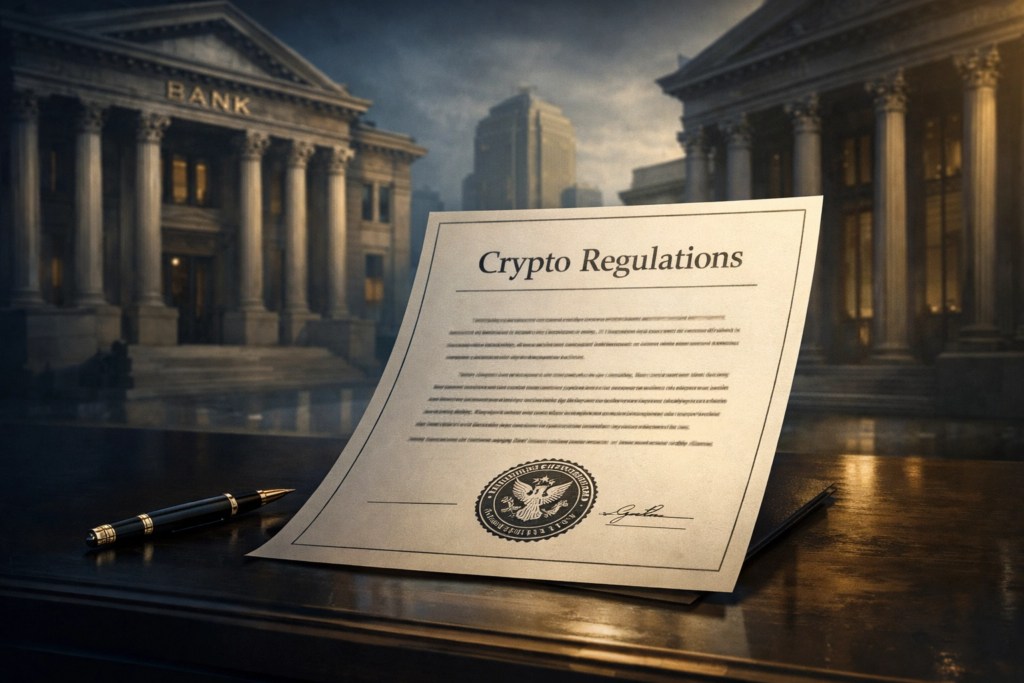 A document outlining crypto regulations set in front of banks and institutions.